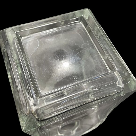 Vintage 1970s Bormioli Rocco Italy Whiskey Decanter Clear Glass Square MCM - Picture 7 of 8